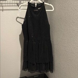 Anthropologie Black Ruffled Tiered Mini Dress